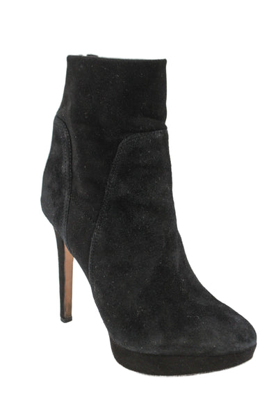 Sam Edelman Womens Suede Low Platform Alyssa Ankle Boots Black Size 8.5 Medium