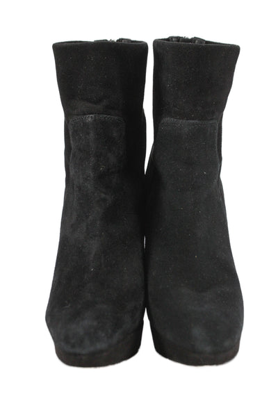 Sam Edelman Womens Suede Low Platform Alyssa Ankle Boots Black Size 8.5 Medium