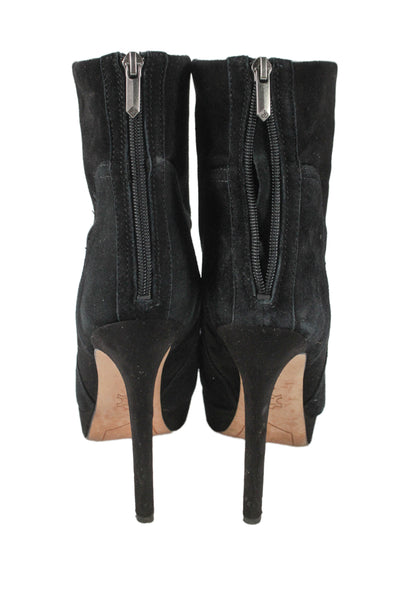 Sam Edelman Womens Suede Low Platform Alyssa Ankle Boots Black Size 8.5 Medium