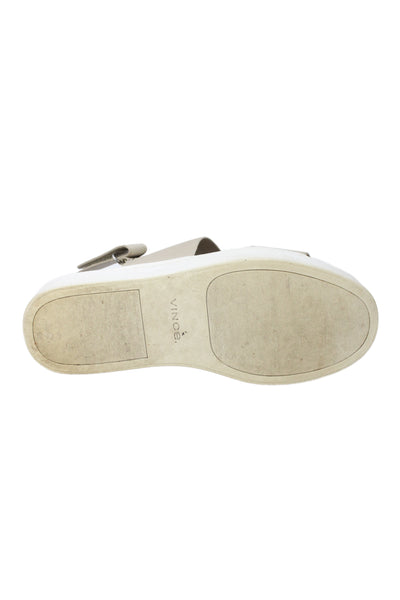 Vince Womens Leather Platform Slingbacks Sandals Beige Size 8.5 Medium