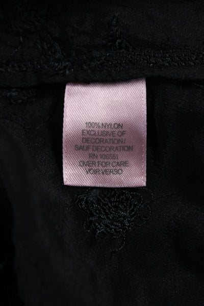 Calypso Saint Barth Women Black Kaftan Dress Long Sleeve Drawstring Size L