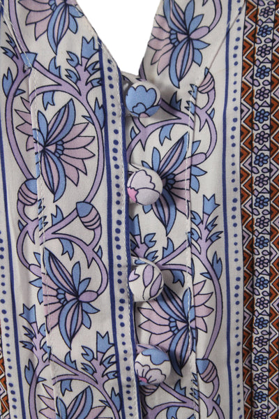 Walker & Wade Womens Light Blue Floral Maxi Sundress V-Neck Size M