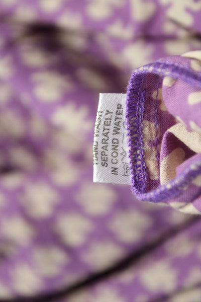 Perry Walker Women Maxi Shirt Dress Purple Cotton V-Neck Size 3