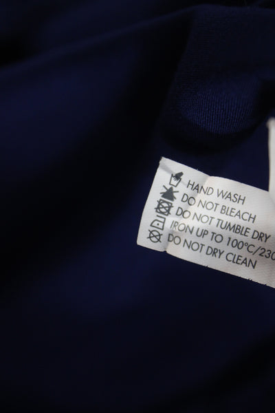 Poupette St. Barth Women Kaftan Dress Dark Blue V-Neck Short Sleeve Size 4