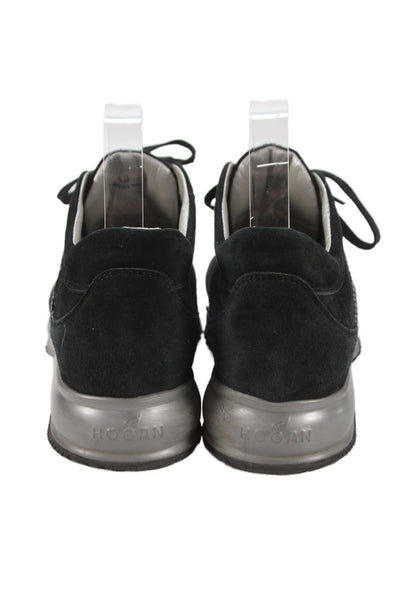Hogan Womens Suede Lace Up Low Top Sneakers Black Size 40 10