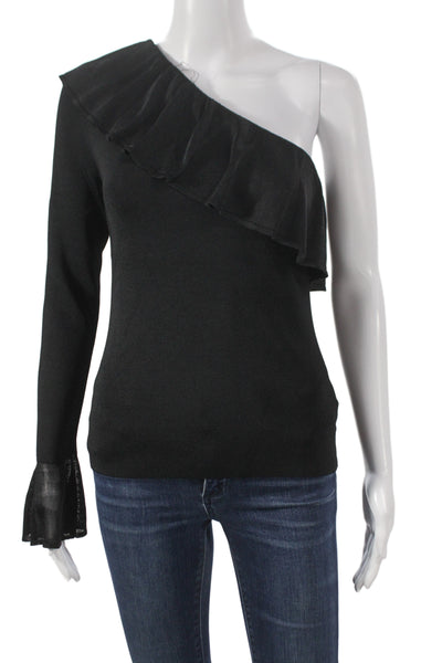 Scripted Women Classic Black Long Sleeve Top Rayon Blend Size S