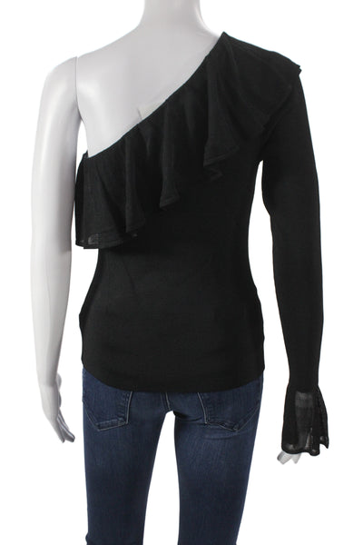 Scripted Women Classic Black Long Sleeve Top Rayon Blend Size S