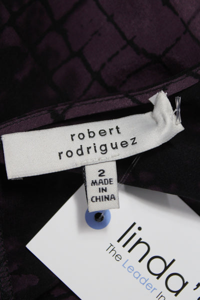 Robert Rodriguez Womens Black Geometric High Neck Sleeveless Blouse Size 2