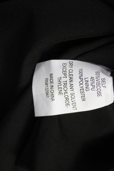 Amanda Uprichard Women Designer Black Mock Neck Sleeveless Zip Blouse Size XS