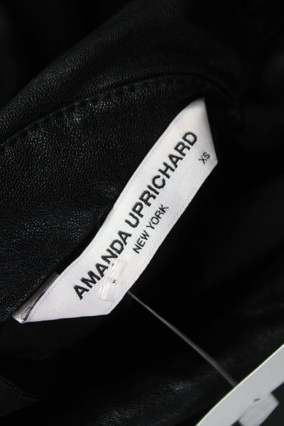Amanda Uprichard Women Designer Black Mock Neck Sleeveless Zip Blouse Size XS