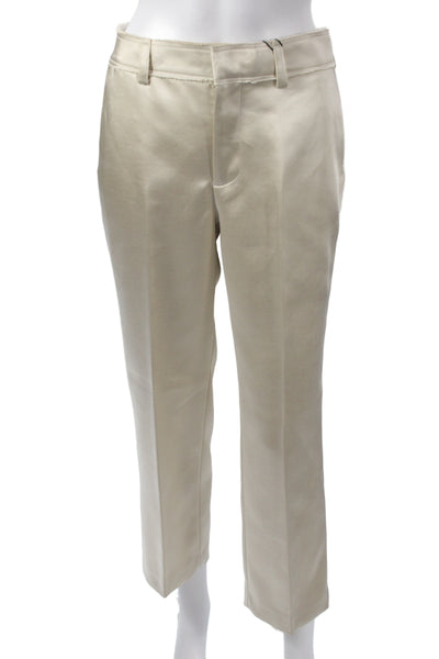 Zara Women Ankle Dress Pants Beige Polyester Petite Size XS