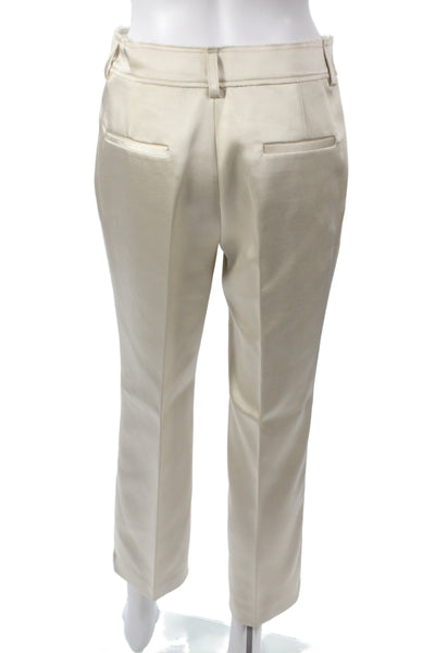 Zara Women Ankle Dress Pants Beige Polyester Petite Size XS
