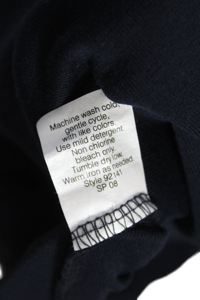 J Crew Womens Basic Jersey T Shirt Dark Blue Long Sleeve Cotton Size M