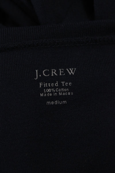J Crew Womens Basic Jersey T Shirt Dark Blue Long Sleeve Cotton Size M