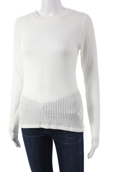 Pilcro Anthropologie Womens Silk Striped Crew Neck Long Sleeve Top Size XS