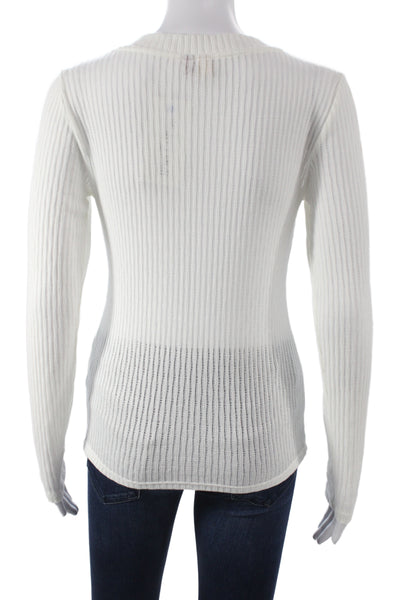 Pilcro Anthropologie Womens Silk Striped Crew Neck Long Sleeve Top Size XS