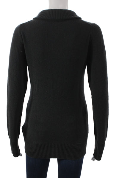 J Crew Unisex Dark Gray Cashmere Mock Neck Pullover Sweater Long Sleeve Size M