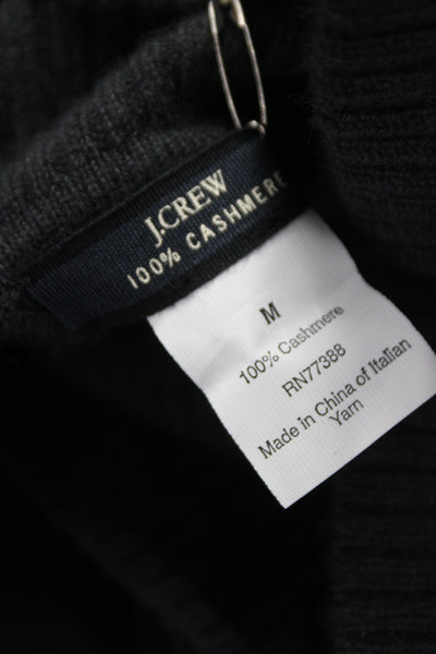 J Crew Unisex Dark Gray Cashmere Mock Neck Pullover Sweater Long Sleeve Size M