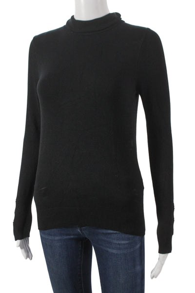 Zara Unisex Pullover Sweater Black Mock Neck Long Sleeve Size M