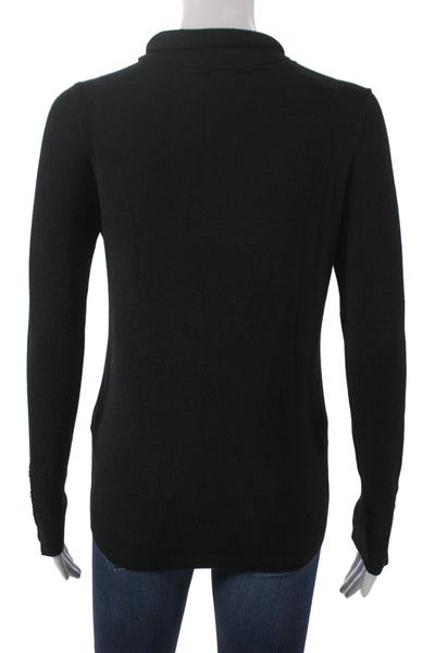 Zara Unisex Pullover Sweater Black Mock Neck Long Sleeve Size M