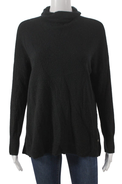 Alessandra Unisex Black Cashmere Mock Neck Pullover Sweater Long Sleeve Size S