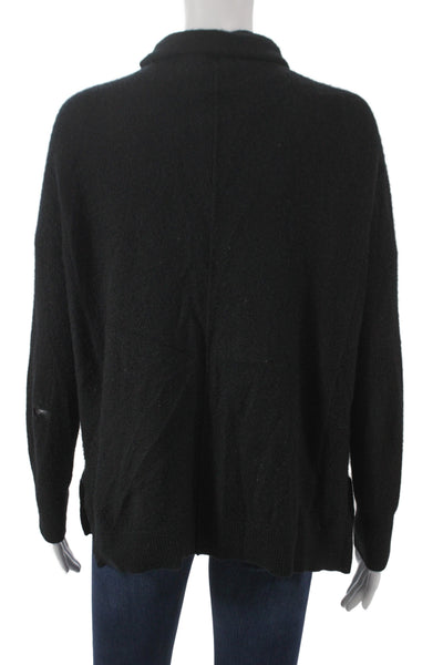 Alessandra Unisex Black Cashmere Mock Neck Pullover Sweater Long Sleeve Size S