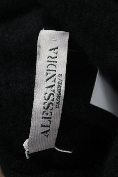 Alessandra Unisex Black Cashmere Mock Neck Pullover Sweater Long Sleeve Size S