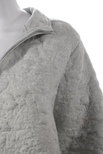 J Crew Womens Gray Zip Mock Neck Jacket 53% Acrylic Wool Blend Size 8