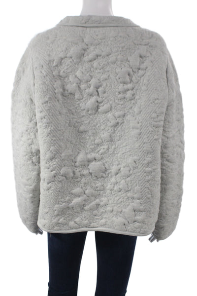 J Crew Womens Gray Zip Mock Neck Jacket 53% Acrylic Wool Blend Size 8