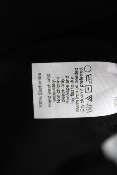 J Crew Collection Unisex Pullover Sweater Black V-Neck 100% Cashmere Size M