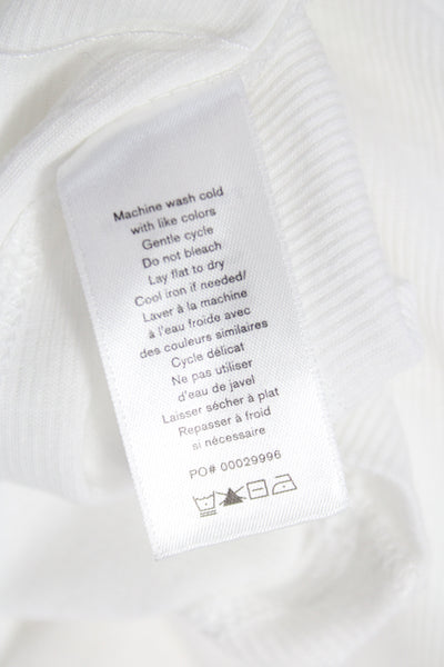 Rag & Bone Women Basic White Crew Neck Short Sleeve T-Shirt Cotton Modal Size L