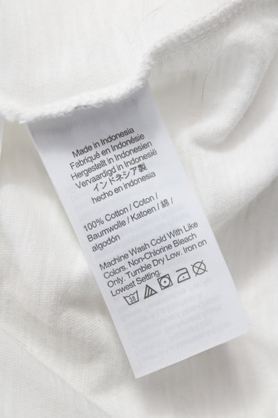 J Crew Women White Cotton Long Sleeve Round Neck T-Shirt Size L