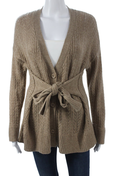 One Grey Day Women Cardigan Brown V Neck Button Long Sleeve Size M