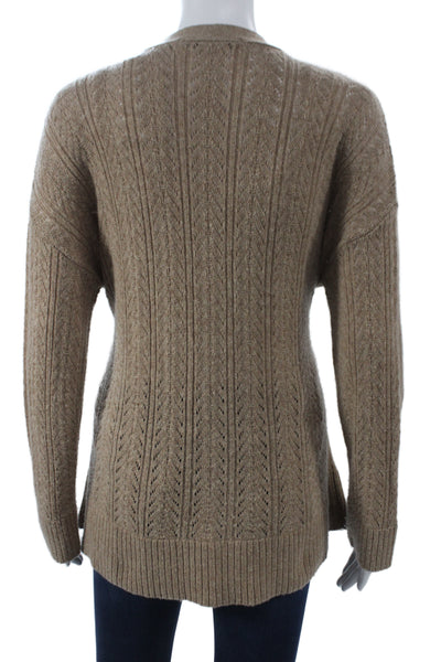 One Grey Day Women Cardigan Brown V Neck Button Long Sleeve Size M