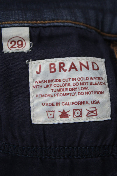J Brand Womens Straight Jeans Dark Blue Mid Rise Size 29
