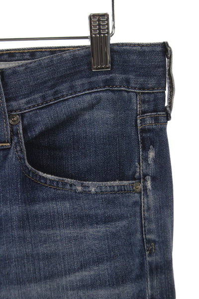 AG Adriano Goldschmied Unisex Cropped Straight Blue Jeans Mid Rise Size 27