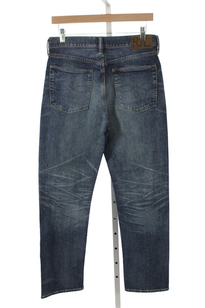 Lauren Ralph Lauren Unisex Dark Blue Straight Jeans 98% Cotton Size 28
