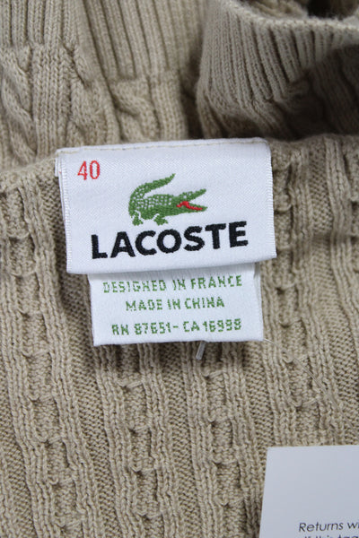 Lacoste Womens Beige Cotton V-Neck Sleeveless Tank Designer Size 40
