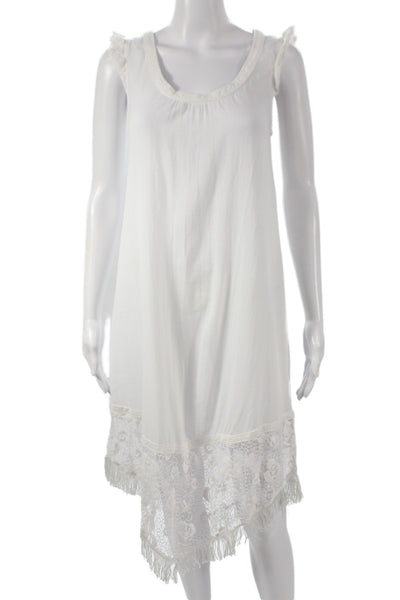 Calypso Saint Barth Women Slip Dress White Sleeveless Knee-Length Boho Size S