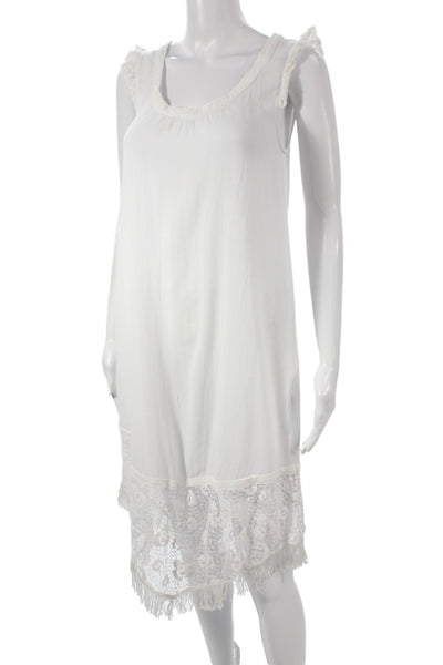 Calypso Saint Barth Women Slip Dress White Sleeveless Knee-Length Boho Size S