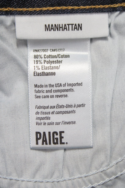 Paige Womens Dark Blue Straight Jeans Size 25