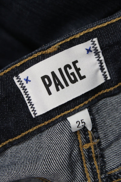 Paige Womens Dark Blue Straight Jeans Size 25