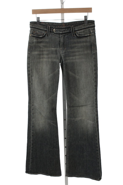 7 For All Mankind Women Bootcut Jeans Dark Gray Mid Rise 33 Inseam Size 27