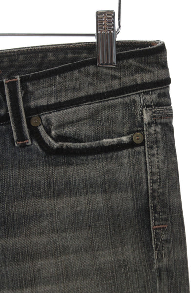 7 For All Mankind Women Bootcut Jeans Dark Gray Mid Rise 33 Inseam Size 27