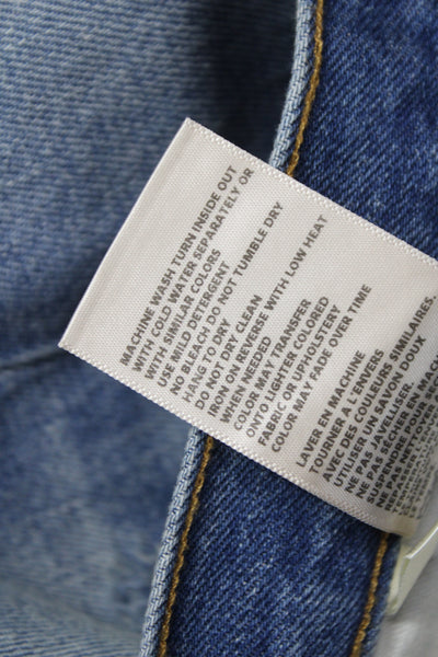 L Agence Unisex Blue 100% Cotton Solid 90s Shorts Size 24