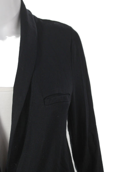 Joie Women Black V-Neck Button Blazer 3/4 Sleeve Rayon Spandex Size XS