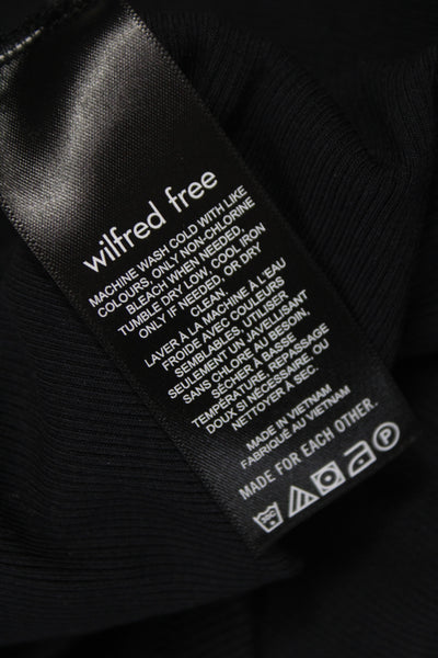 Wilfred Free Womens Cropped Black Long Sleeve T Shirt Crew Neck Size S