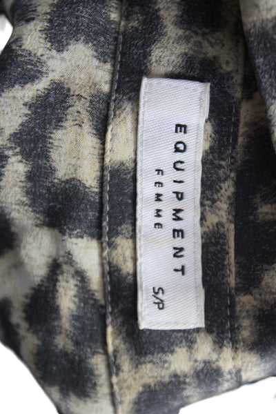Equipment Femme Womens Beige Animal Print Sleeveless Tunic Size S