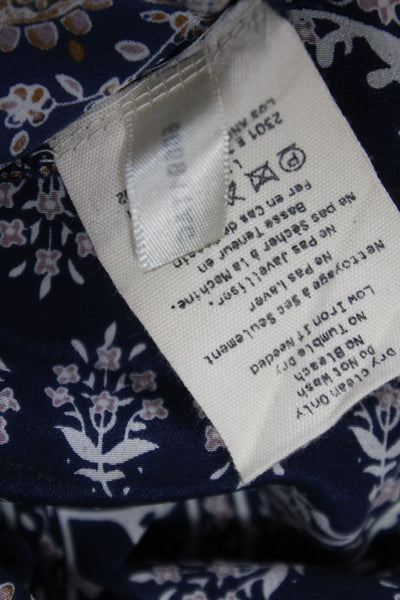 L Agence Women Shirt Dress Silk Paisley Collared 3/4 Sleeve Knee Length Size S