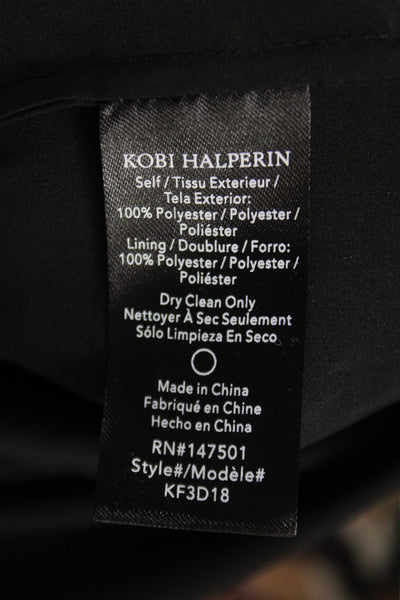Kobi Halperin Women Black Floral Shirt Dress Long Sleeve High Neck Size S